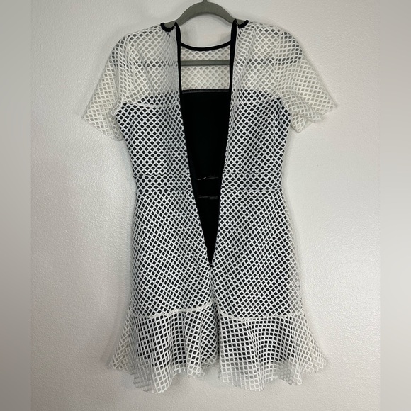 ASOS | White Mesh Net Overlay Dress - Picture 7 of 13